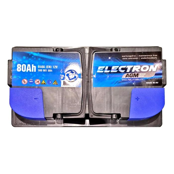 Акумулятор автомобільний ELECTRON AGM AGM 80Ah Ев (-/+) (840EN) (580901084) зображення 2