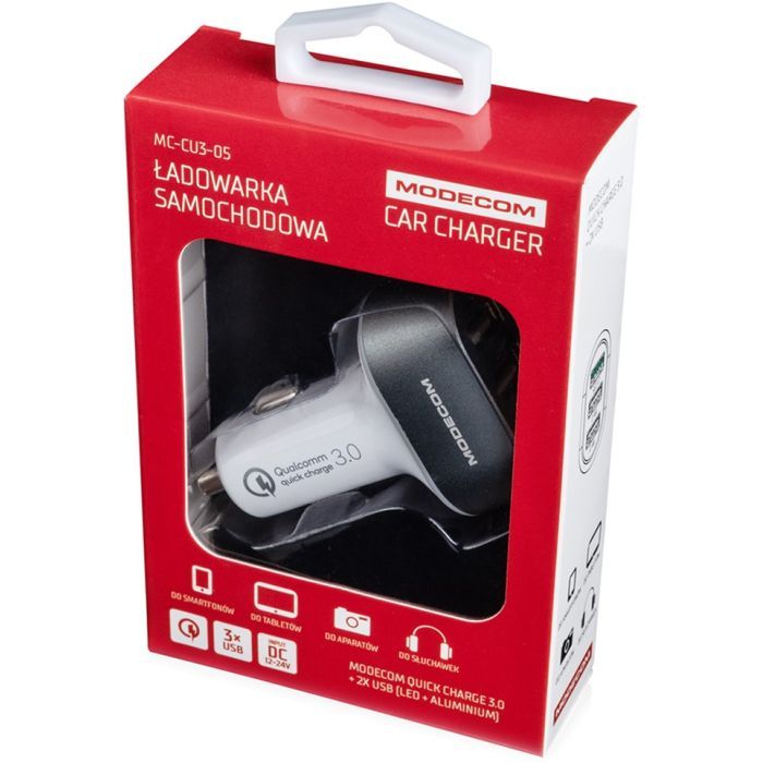 Зарядное устройство Modecom 3xUSB 2.4A QC3.0 + 2 USB Ports CU3-05 (ZT-MC-CU3-05) изображение 6