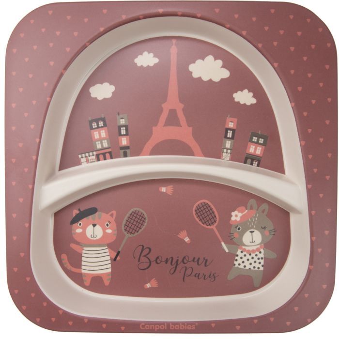 Набор детской посуды Canpol babies BONJOUR PARIS посуды 5 эл. бежевый (9/227_bei) изображение 3