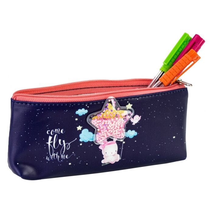 Пенал Cool For School з конфеті 1 відділення синій (CF87024) зображення 2