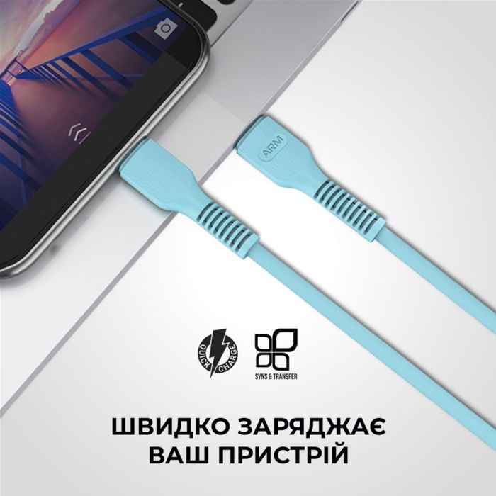 Дата кабель USB-C to Lightning 1.0m AR88 3A Peach Armorstandart (ARM65289) изображение 3