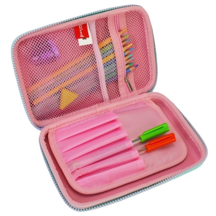 Пенал Cool For School з тисненням 1 відділення Фуксія (QT-5626-Rosered) зображення 2