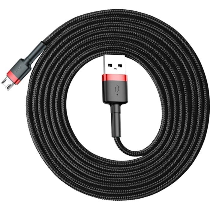 Дата кабель USB 2.0 AM to Micro 5P 3.0m 2A Gray-Black Baseus (CAMKLF-HG1) зображення 2