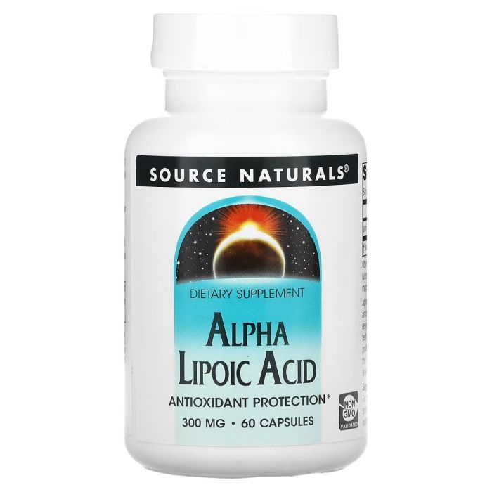 Антиоксидант Source Naturals Альфа-липоевая кислота, 300 мг, Alpha Lipoic Acid, 60 капсул (SNS-01764)