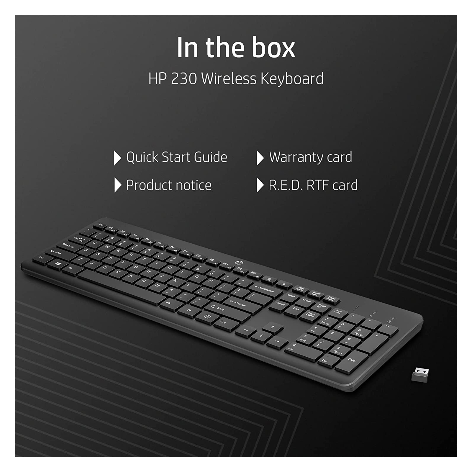 Клавиатура HP 230 Wireless UA Black (3L1E7AA) изображение 2