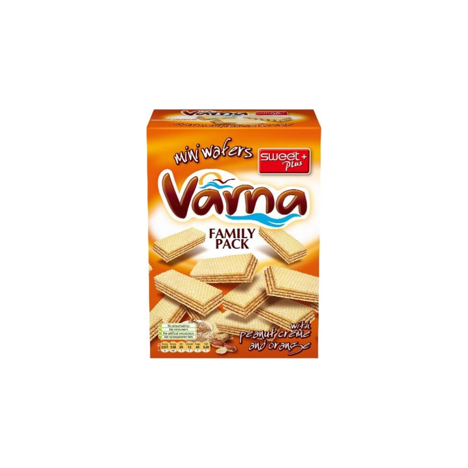 Вафли Sweet Plus Varna Family с арахисовым кремом и вкусом апельсина 260 г (1110322)