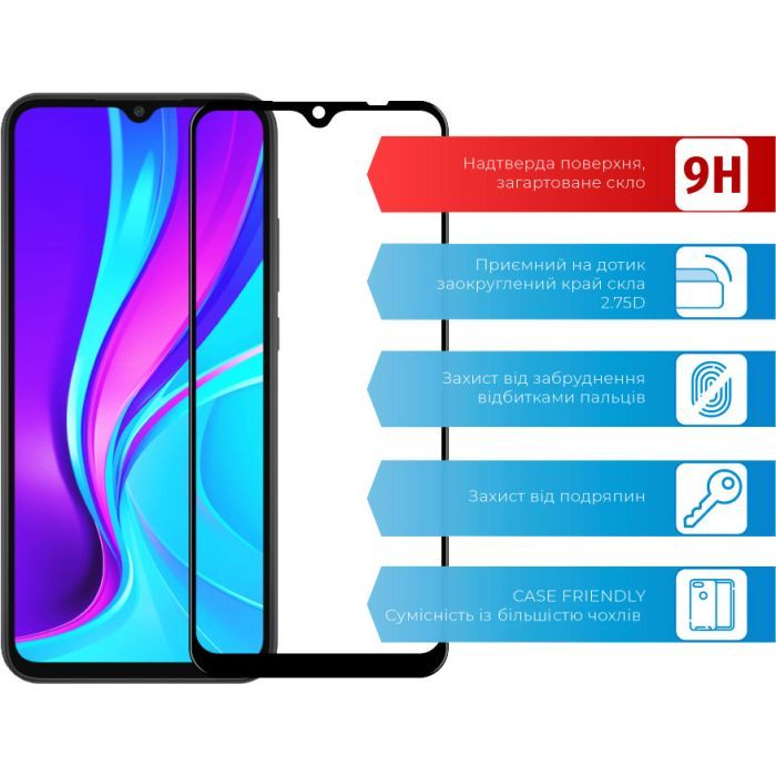 Скло захисне ACCLAB Full Glue Xiaomi Redmi 9A/9C (1283126508820) зображення 2