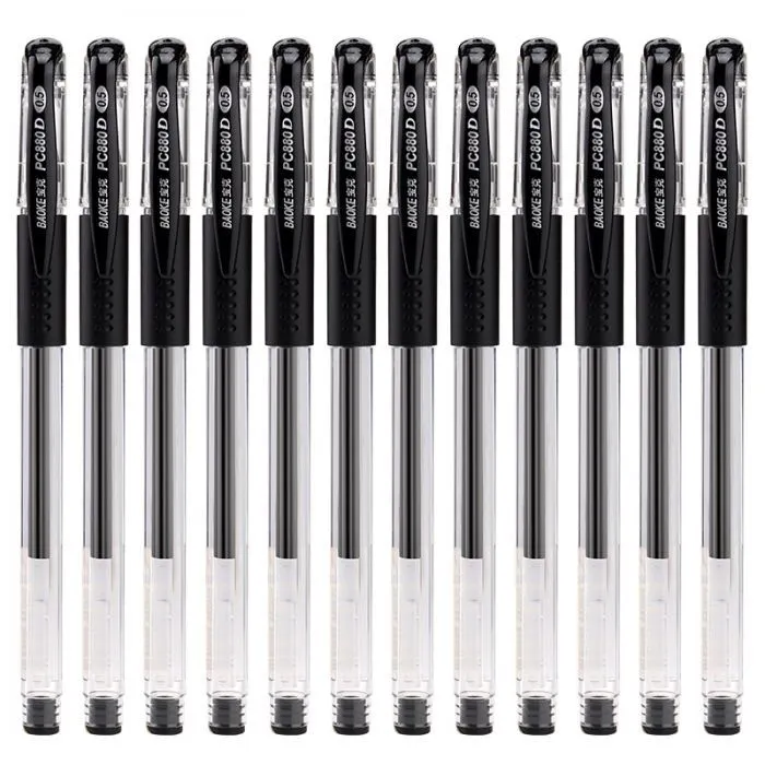 Ручка гелева Baoke з грипом 0.5 мм, чорна (PEN-BAO-PC880D-B) зображення 2
