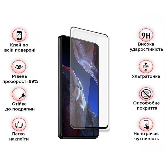 Скло захисне BeCover Poco F5 Pro Black (709744) зображення 4