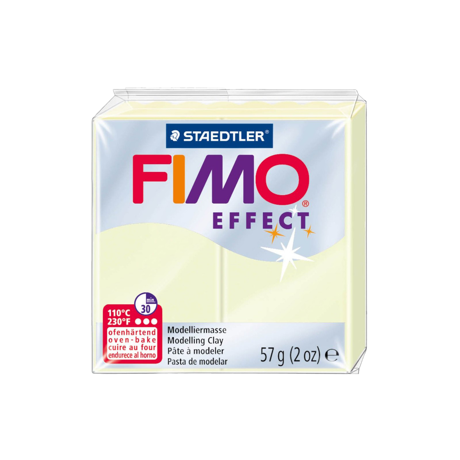 Пластика Fimo Effect, Нічне сяйво, флуоресцентна, 57 г (4006608809416)