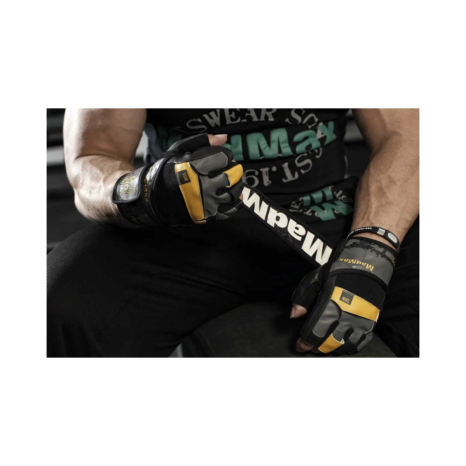 Перчатки для фитнеса MadMax MFG-880 Signature Black/Grey/Yellow M (MFG-880_M) изображение 10
