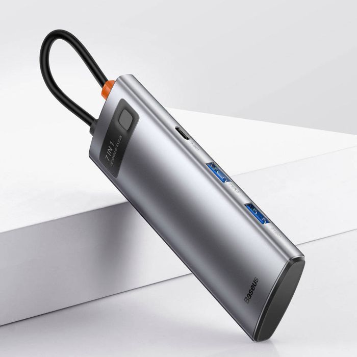 Порт-реплікатор Baseus 7-in-1 Metal Gleam Series Type-C to HDMI+USB+SD/TF Docking Station (WKWG020113) зображення 10