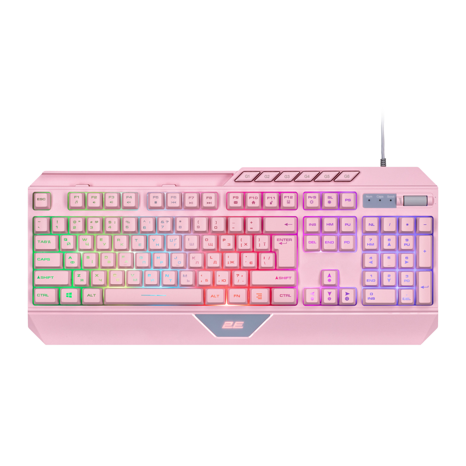 Клавиатура 2E Gaming KG315 RGB USB UA Pink (2E-KG315UPK)