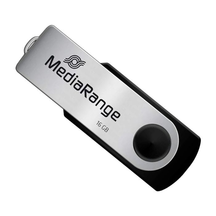 USB флеш накопичувач Mediarange 16GB Black/Silver USB 2.0 (MR910)