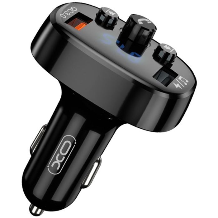 FM модулятор XO BCC03 Car Charger 18W Bluetooth+QC3.0 Quick Charger Black (XO-BCC03) изображение 3