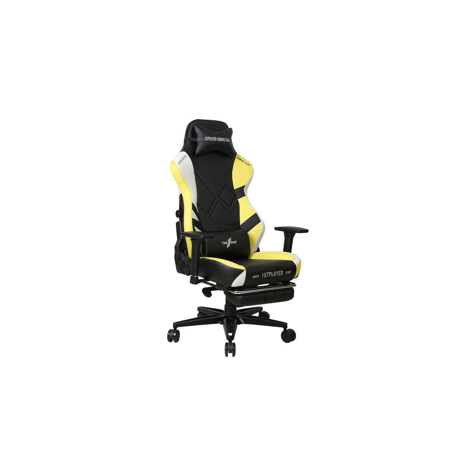 Кресло игровое 1stPlayer Duke Black-White-Yellow (Duke BlackWhiteYellow) изображение 3