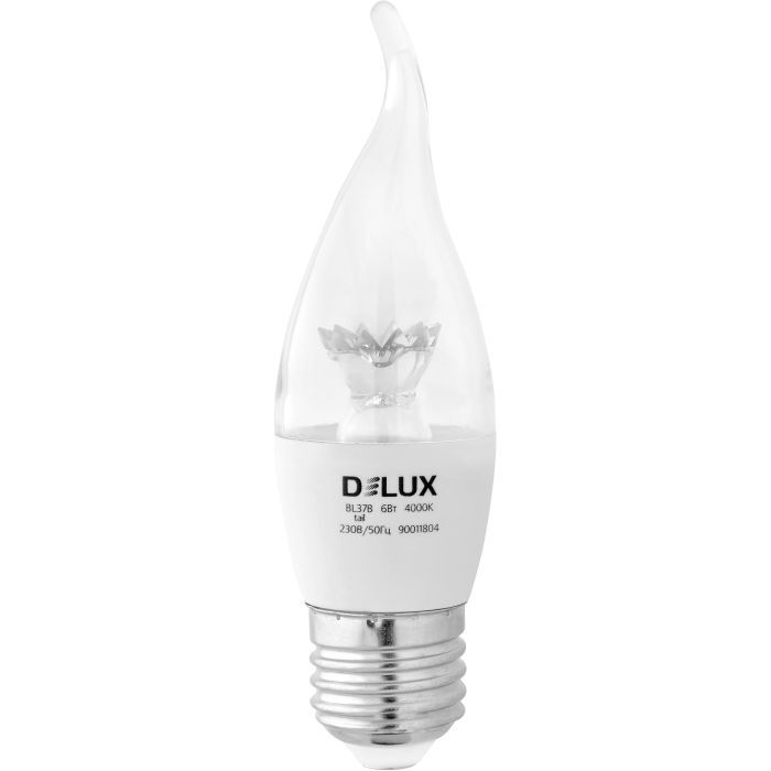 Лампочка Delux BL37B 6 Вт tail 4000K 220В E27 crystal 3шт (90016739)