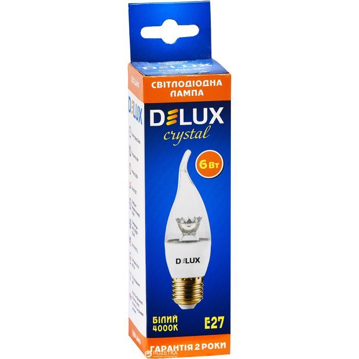 Лампочка Delux BL37B 6 Вт tail 4000K 220В E27 crystal 3шт (90016739) изображение 2