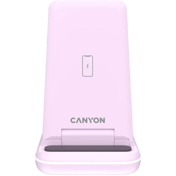 Зарядний пристрій Canyon WS-304 Foldable 3in1 Wireless charger Iced Pink (CNS-WCS304IP) зображення 2