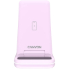 Зарядное устройство Canyon WS-304 Foldable 3in1 Wireless charger Iced Pink (CNS-WCS304IP) изображение 2