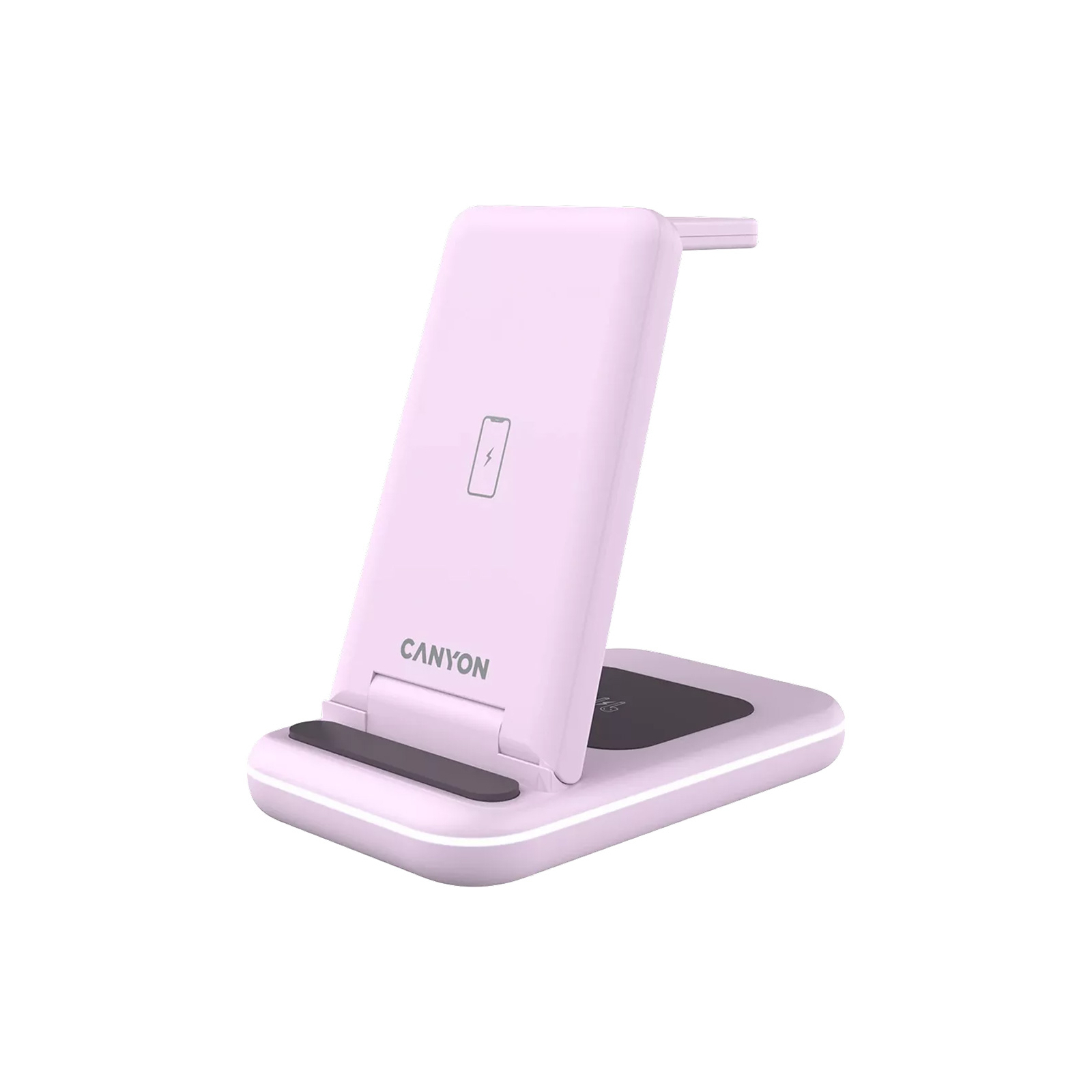 Зарядное устройство Canyon WS-304 Foldable 3in1 Wireless charger Iced Pink (CNS-WCS304IP)