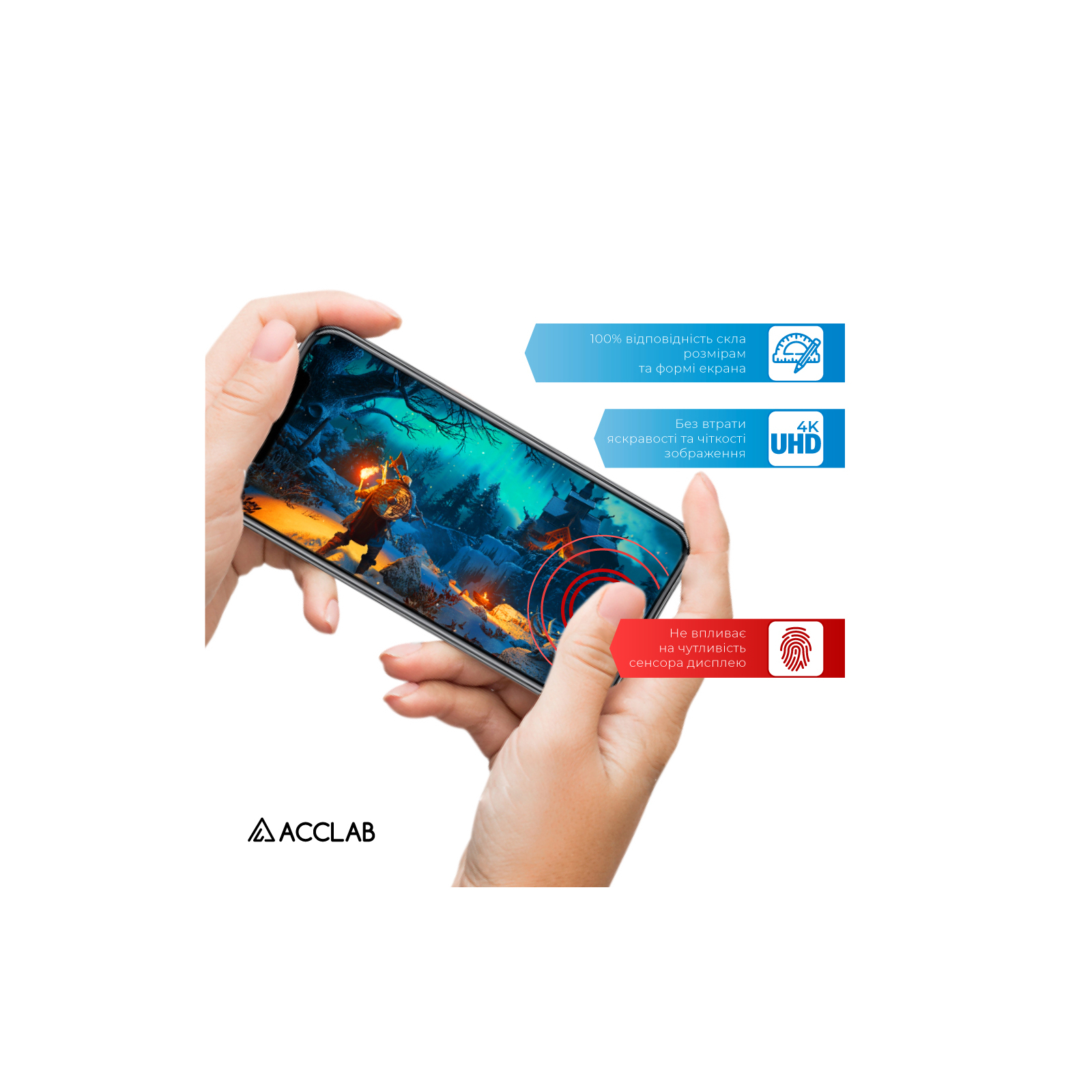 Стекло защитное ACCLAB Full Glue ESD Apple Iphone X/XS/11 Pro (1283126532139) изображение 5