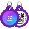 Адресник для животных WAUDOG Smart ID с QR паспортом "Градиент фиолетовый", круг 25 мм (225-4034)