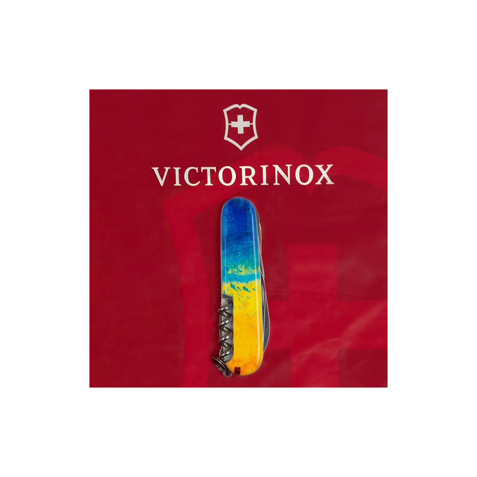 Нож Victorinox Huntsman Ukraine 91 мм Чорний Серце синьо-жовте (1.3713.3_T1090u) изображение 10