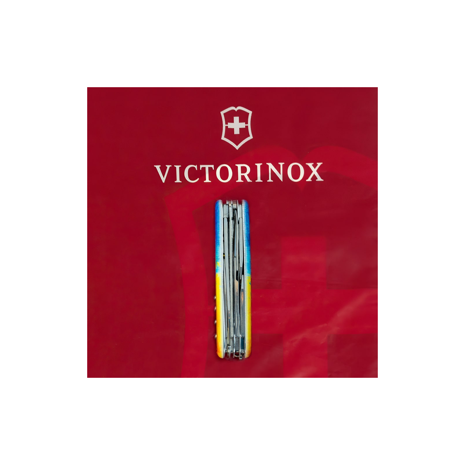 Нож Victorinox Huntsman Ukraine 91 мм Синьо-прозорий/Жовтий (1.3713.T2.8) изображение 7