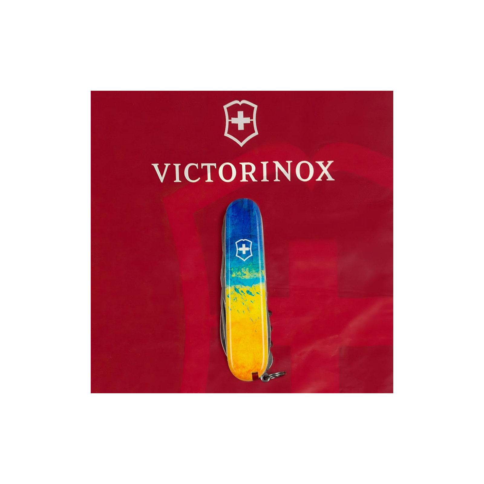 Нож Victorinox Huntsman Ukraine 91 мм Чорний Серце синьо-жовте (1.3713.3_T1090u) изображение 9
