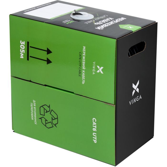 Кабель сетевой Vinga UTP Cat6 CCA 4 pairs 305 m (VCDCU6CA305) изображение 2