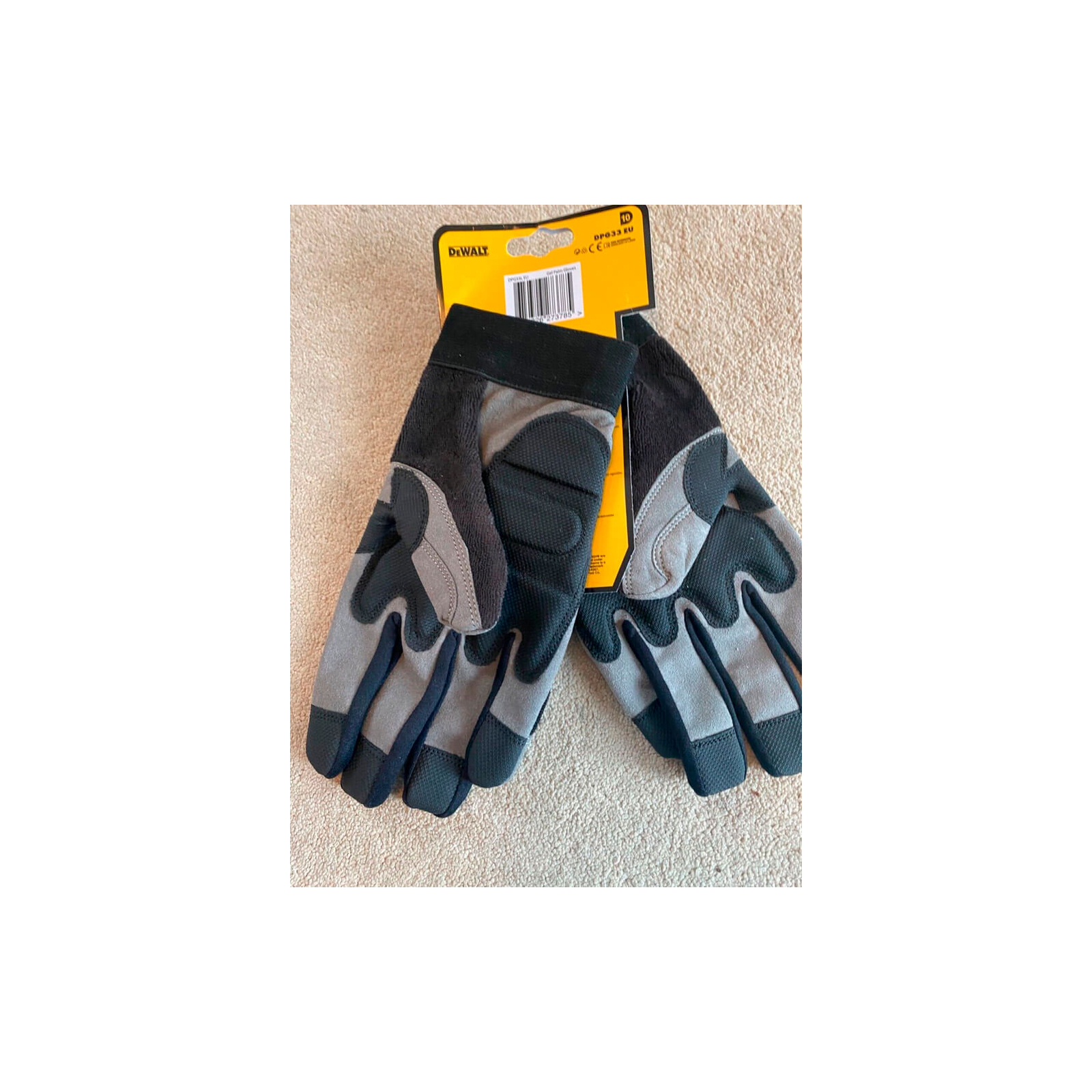 Защитные перчатки DeWALT разм. L/9, с накладкой ToughThread™ и гелевой вставкой (DPG33L) изображение 3
