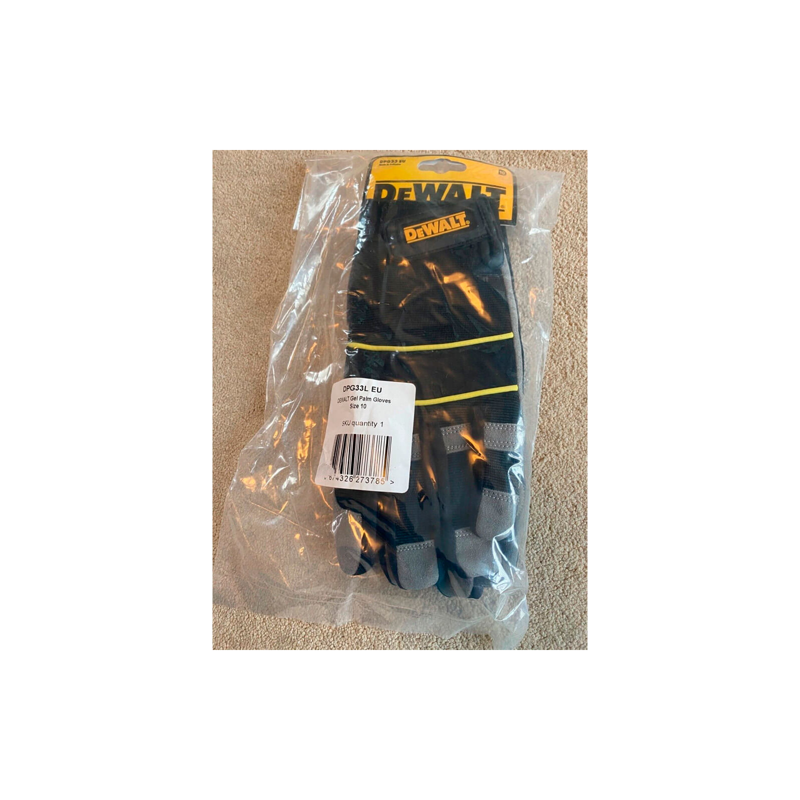 Защитные перчатки DeWALT разм. L/9, с накладкой ToughThread™ и гелевой вставкой (DPG33L) изображение 6