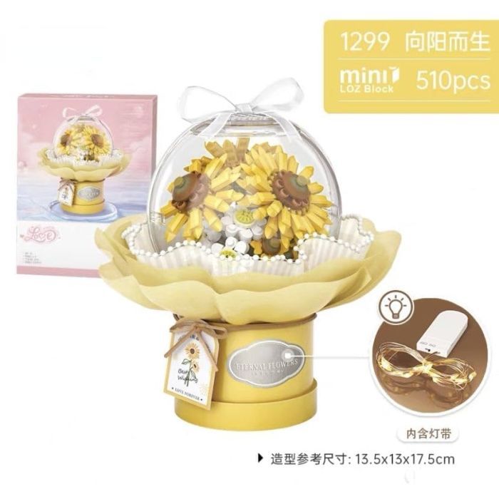 Конструктор LOZ mini букет цветочная композиция, хризантема, Маргаритка (1299) изображение 2