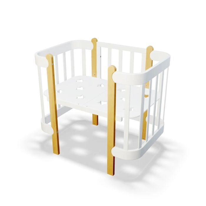 Кроватка Ingvart трансформер Nika 60 с опускной боковинкой (60х94, 60х120) бело-серая (3190037040) изображение 2