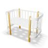 Кроватка Ingvart трансформер Nika 60 с опускной боковинкой (60х94, 60х120) бело-натуральная (3190031017) изображение 3