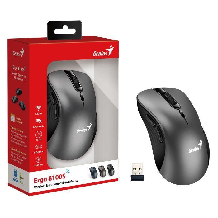Мышка Genius Ergo 8100S Wireless Gray (31030040401) изображение 2