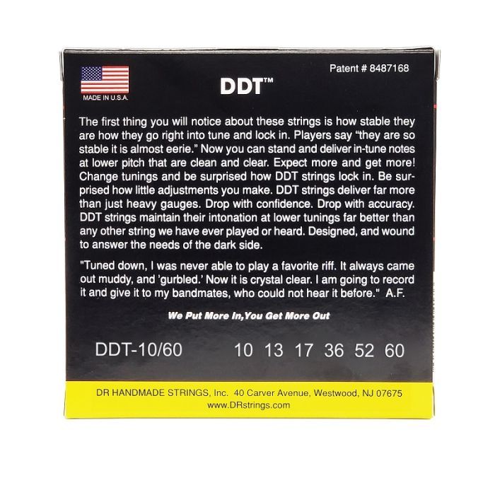 Струни для гітари DR Strings DDT Drop Down Tuning Electric - Big Heavier (10-60) (DDT-10/60) зображення 3