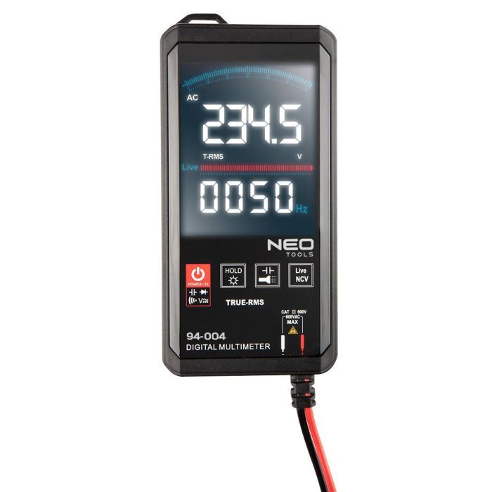 Цифровий мультиметр Neo Tools 0-600V, рідкокристалічний дисплей з підсвіткою, сенсорный (94-004) зображення 8