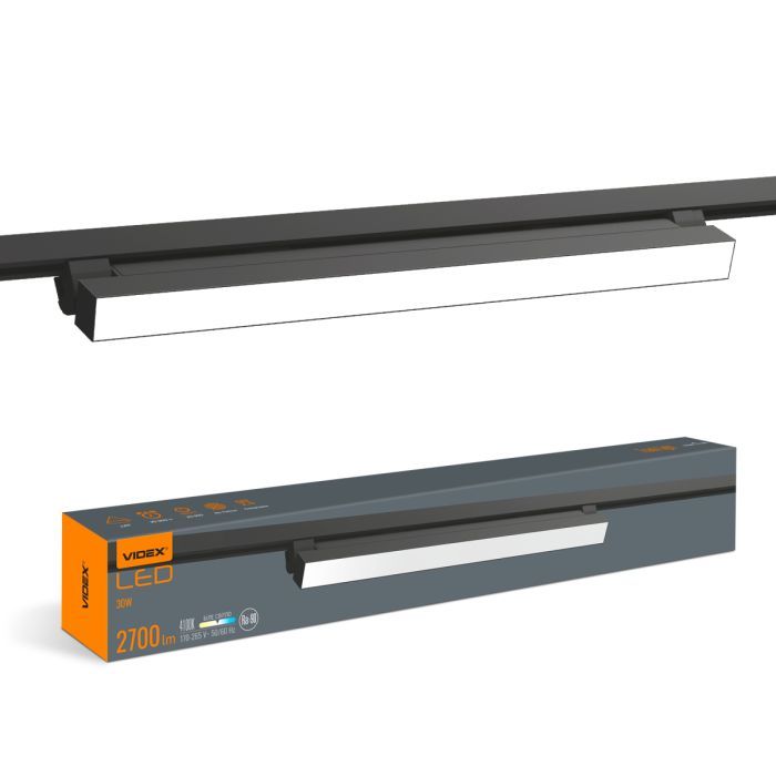 Світильник Videx TR05 30W 4100K 220V чорний (VL-TR05-304B)