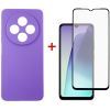 Чохол до мобільного телефона Dengos Xiaomi Redmi 14C Carbon + glass (Purple) (DG-KM-121)