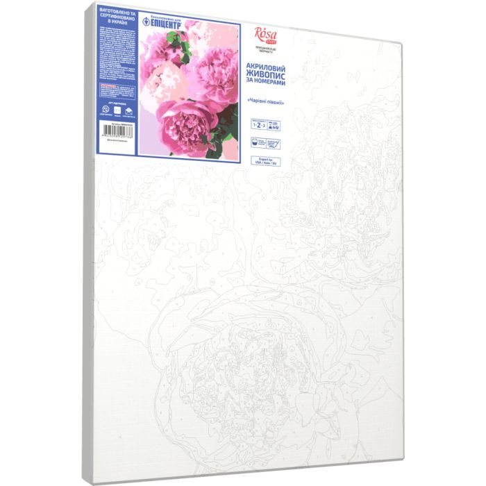 Картина по номерам Rosa Чарівні півонії, 35 х 45 см (4823098529736) изображение 3