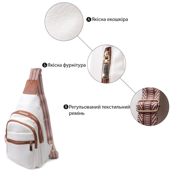 Сумка Vintage Из экокожи Белая (22757) изображение 4