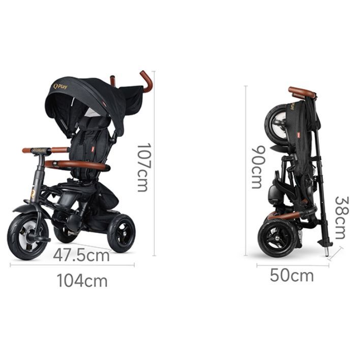 Дитячий велосипед QPlay Rito Deluxe Складаний Триколісний Black (S380-17RitoDeluxeBlack) зображення 2