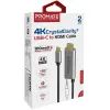 Кабель мультимедійний USB-C to HDMI M 1.8m + USB-CF grey Promate (hdmi-pd100.grey) зображення 2
