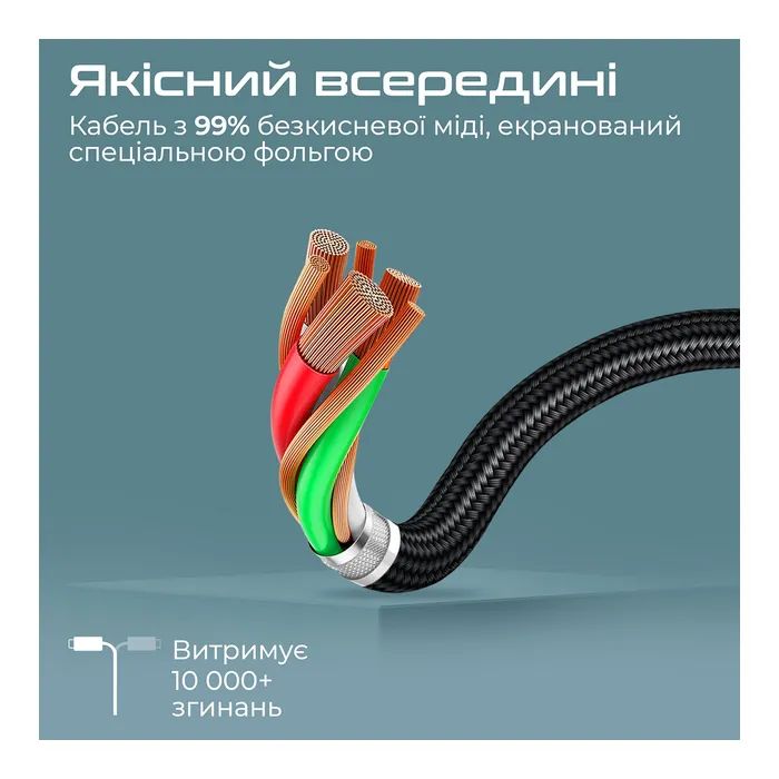 Кабель мультимедійний USB-C to HDMI M 1.8m + USB-CF grey Promate (hdmi-pd100.grey) зображення 5
