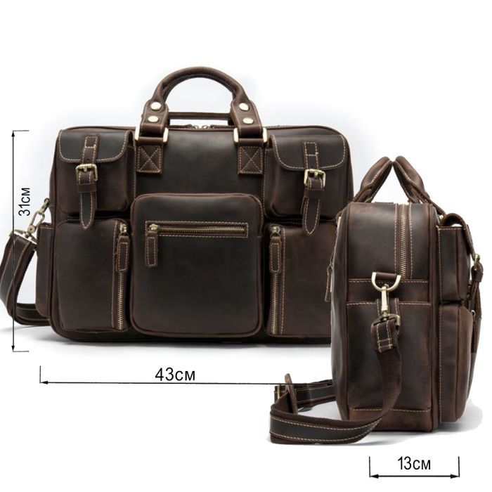 Сумка Vintage Коричнева (14881) зображення 4