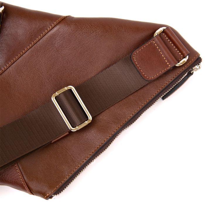 Сумка Grande Pelle Кожаная через плечо Коричневая (11358) изображение 7