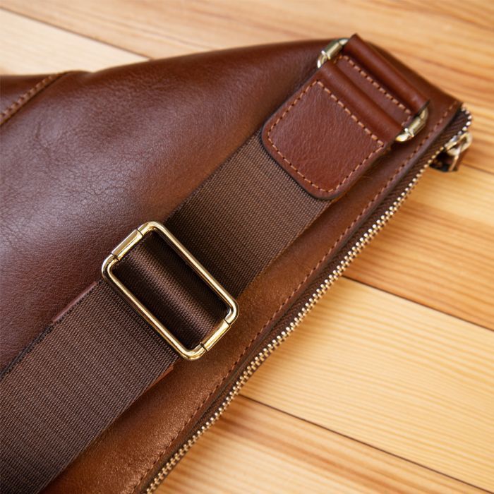 Сумка Grande Pelle Кожаная через плечо Коричневая (11358) изображение 9