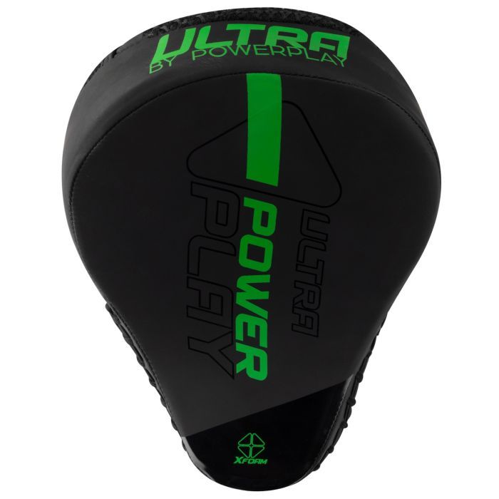 Лапы боксерские PowerPlay 3044 Pro Carbon Ultra Series Чорно-Зелені (PP_3044_Bl/Green) изображение 2